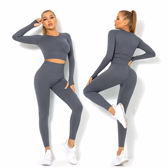Commercio all'ingrosso 2/3 pezzi Set di tute da yoga senza cuciture Set da donna Abbigliamento da yoga Abbigliamento da palestra Abbigliamento da allenamento Leggings Reggiseno Abbigliamento da allenamento Abbigliamento sportivo Set Abbigliamento